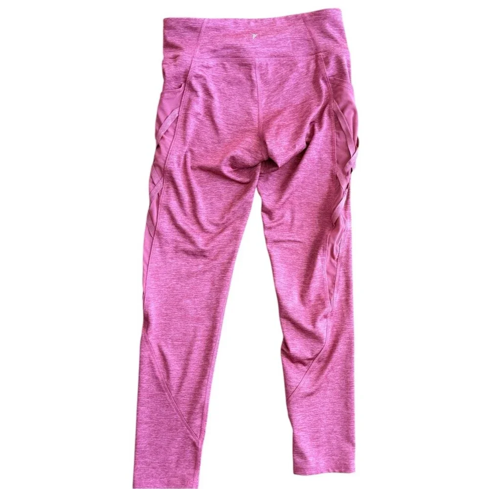 Old Navy Girls Pink Lattice Detail Go Dry Active Leggings. Large. 10-12.